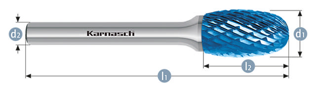 Karnasch HM Rotorfræser Bluetec Form E Ø10x16 HP3 6mm Skaft