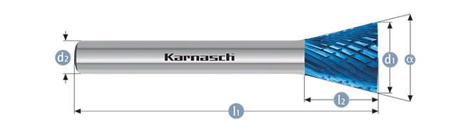 Karnasch HM Rotorfræser Bluetec Form N Ø12x13 HP3 6mm Skaft