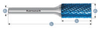 Karnasch HM Rotorfræser Bluetec Form A Ø12x25 HP3 6mm Skaft