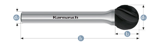 Karnasch HM Rotorfræser Blacktec Form D Ø20x16,5 HP7 ALU 6mm Skaft