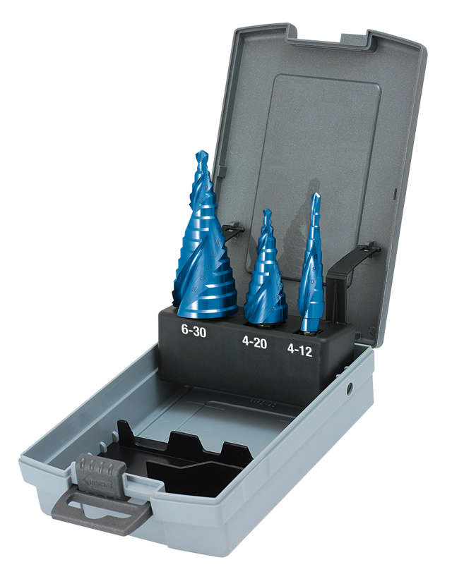 Karnasch TrinBorsæt 4,0-30,0mm 3stk. M/Skaftflader HSSXE BlueDur i kassette