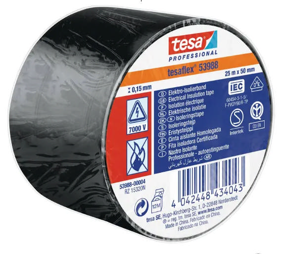 Tesa isolerbånd sort 50mmx25mtr. 53988 Restsalg