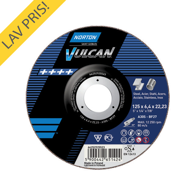 Norton Skrubskive 230X6.4X22.2 A30S Vulcan INOX