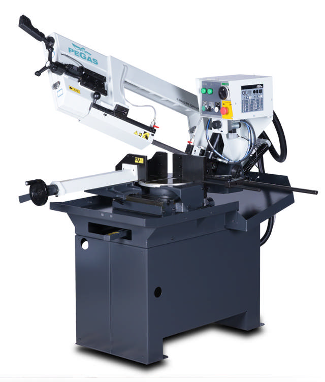 PEGAS Båndsav model 230x280 GH-LR manuel Med savbuedæmper & kølevandsanlæg, smig H+V