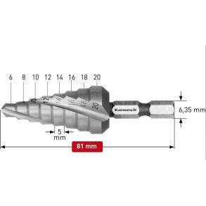 Karnasch Bits Trinbor 6,0-20,0 mm HSS-XE 1/4