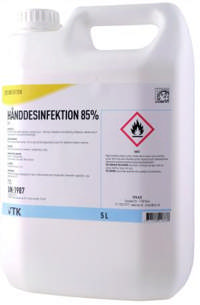 Håndsprit 85% Gel 5 Liter uden pumpe	Restsalg